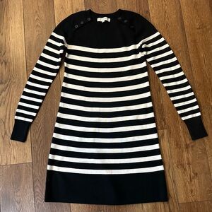 🌼 4/$16 - LOFT Black and White Striped sweater Dress